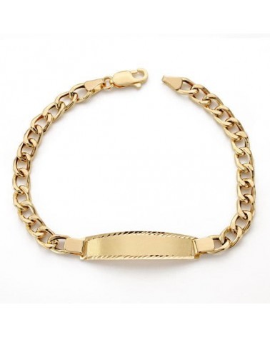 Pulsera esclava oro 18k barbada hueca 19 cm