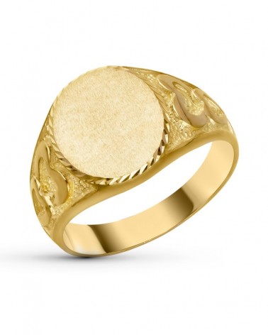Sello oro amarillo 18k macizo oval grabable 14x12mm
