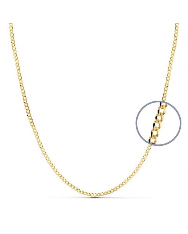 Cadena oro 18k barbada maciza 60 cm