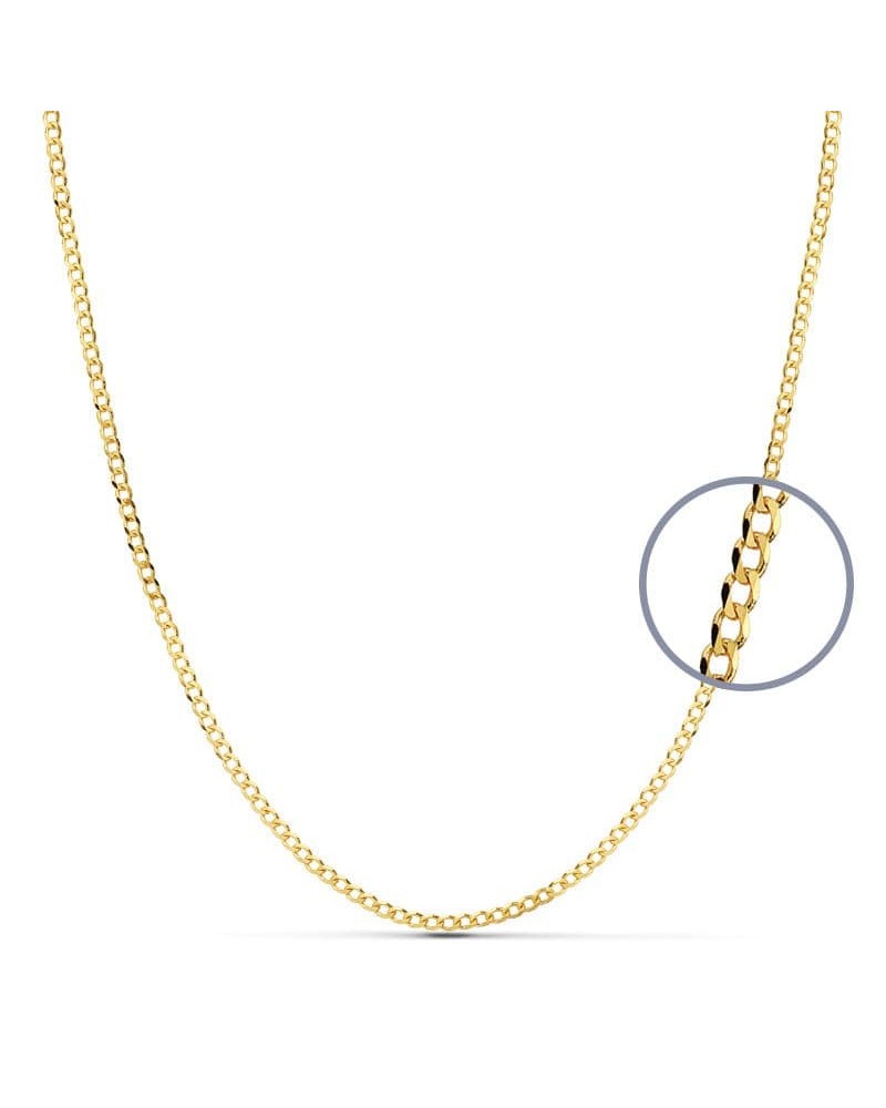 Cadena oro 18k barbada maciza 60 cm