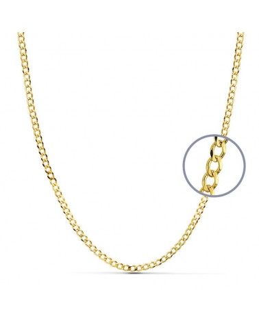 Cadena oro 18k barbada maciza 50cm 3mm