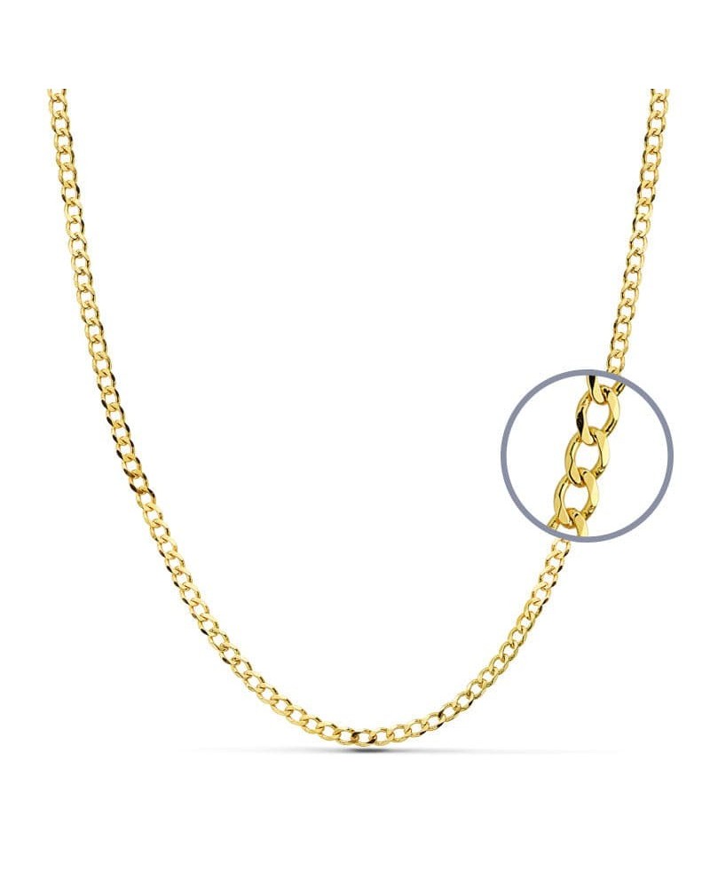 Cadena oro 18k barbada maciza 50cm 3mm