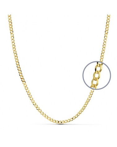 Cadena oro 18k barbada maciza 50cm 3mm