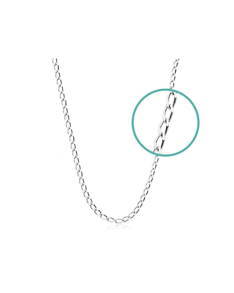 Cadena oro blanco 18k maciza Bilbao 45cm