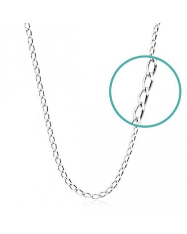 Cadena oro blanco 18k maciza Bilbao 45cm