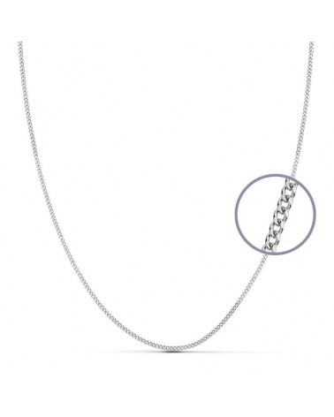 Cadena oro blanco 18k barbada maciza 40 cm