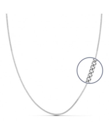 Cadena oro blanco 18k barbada maciza 45cm