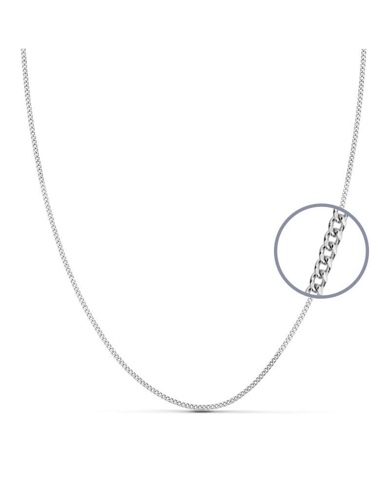 Cadena oro blanco 18k barbada maciza 45cm