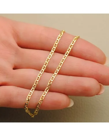 Cadena oro 18k ancla plana hueca 2 mm 50 cm - foto 3