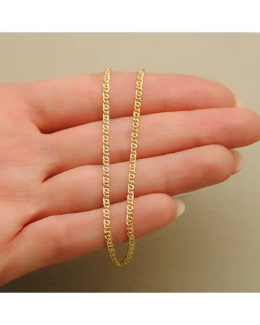 Cadena oro 18k amarillo ancla hueca 50cm 2mm
