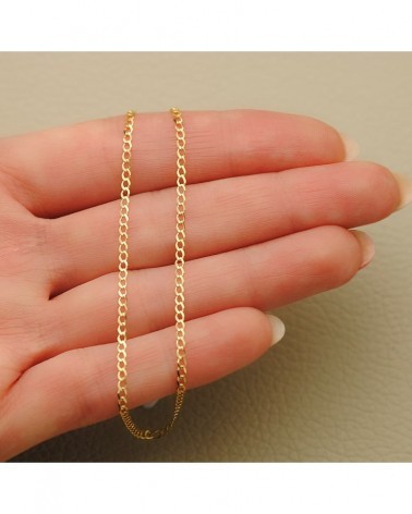 Cadena oro 18k barbada maciza 50 cm 1,5 mm