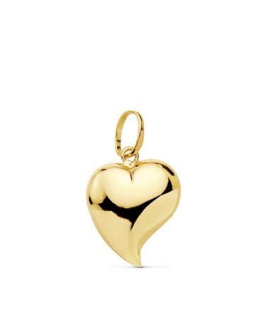 Colgante oro 18k amarillo corazón liso 15x14 mm
