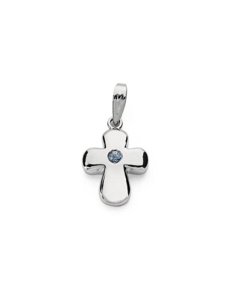 Cruz oro blanco 18k circonita 21x14 mm