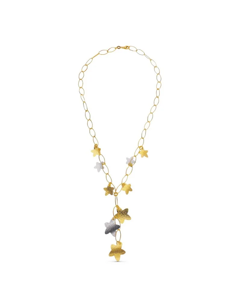 Gargantilla oro 18k bicolor estrellas peso 5,0 gramos