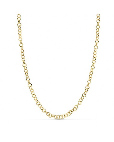 Collar oro amarillo 18k eslabón redondo 44cm