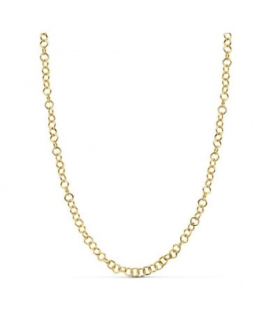 Collar oro amarillo 18k eslabón redondo 44cm
