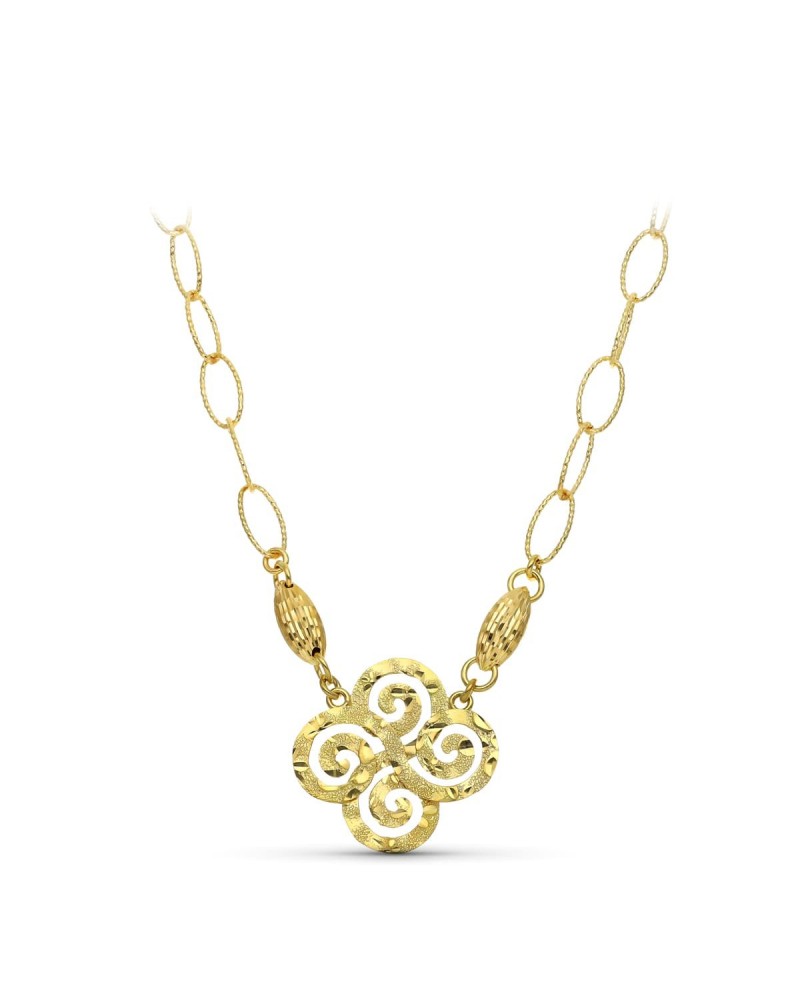 Gargantilla oro 18k motivo trisquel eslabones ovalados