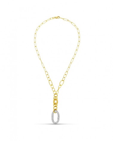 Gargantilla oro 18k bicolor motivos circonitas