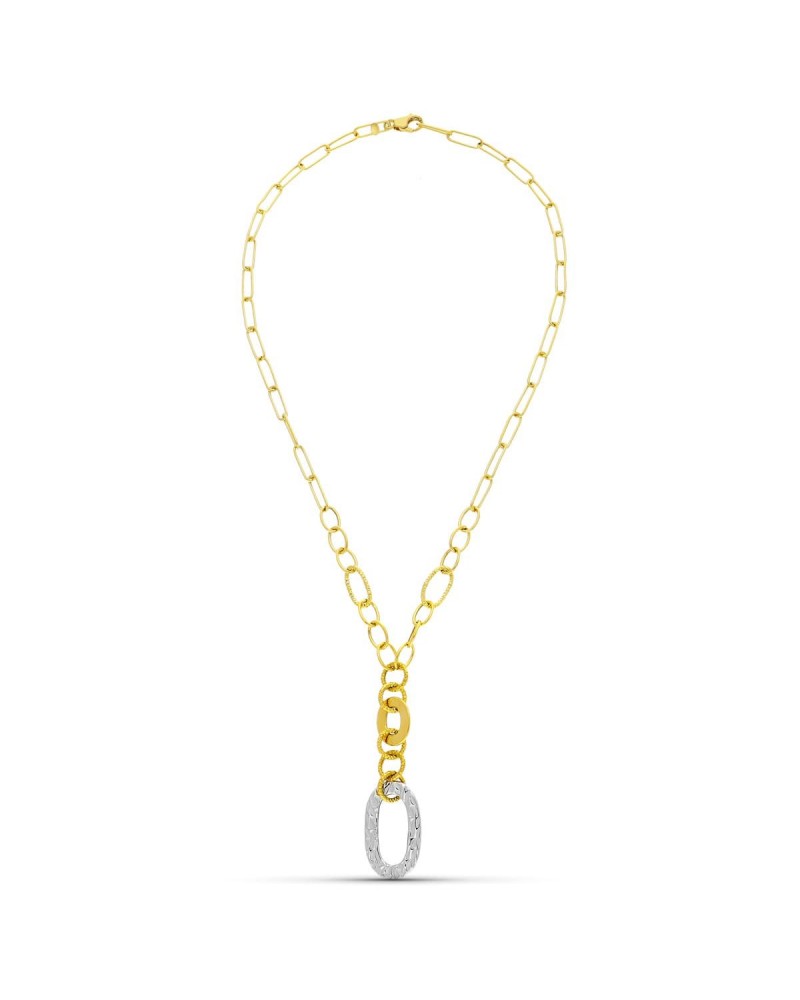 Gargantilla oro 18k bicolor motivos circonitas