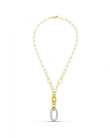Gargantilla oro 18k bicolor motivos circonitas