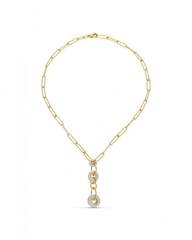 Gargantilla oro 18k bicolor motivo circular
