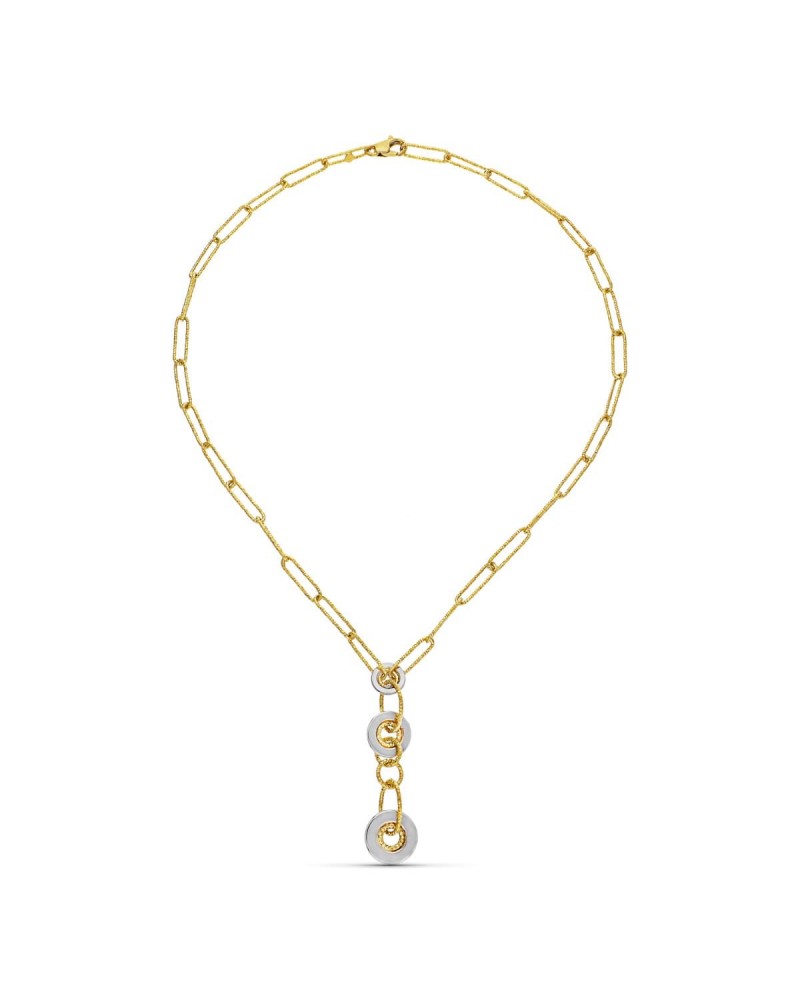 Gargantilla oro 18k bicolor motivo circular