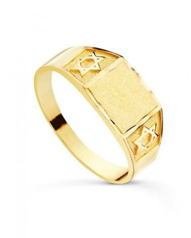 Sello oro 18k estrella de David 9x7.5mm