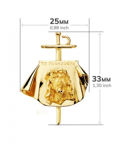Colgante oro 18k Cristo de Toreros 34x25 mm