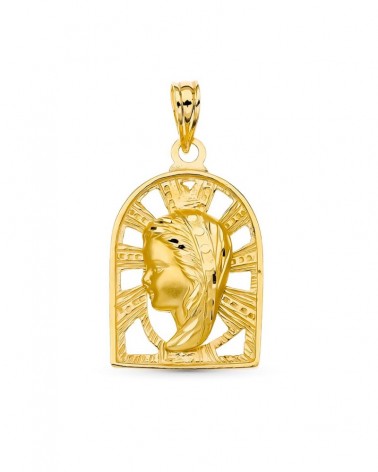 Medalla oro 18k Virgen Niña 23x15mm