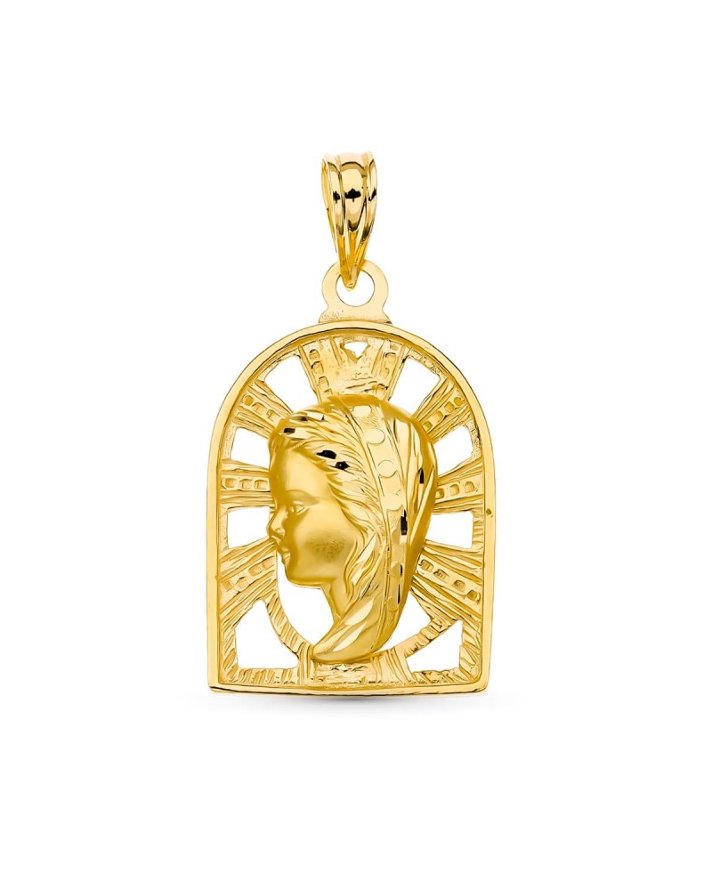 Medalla oro 18k Virgen Niña 23x15mm