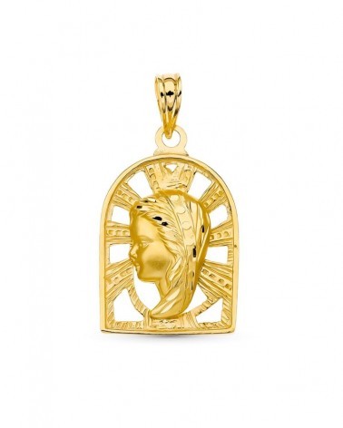 Medalla oro 18k Virgen Niña 23x15mm