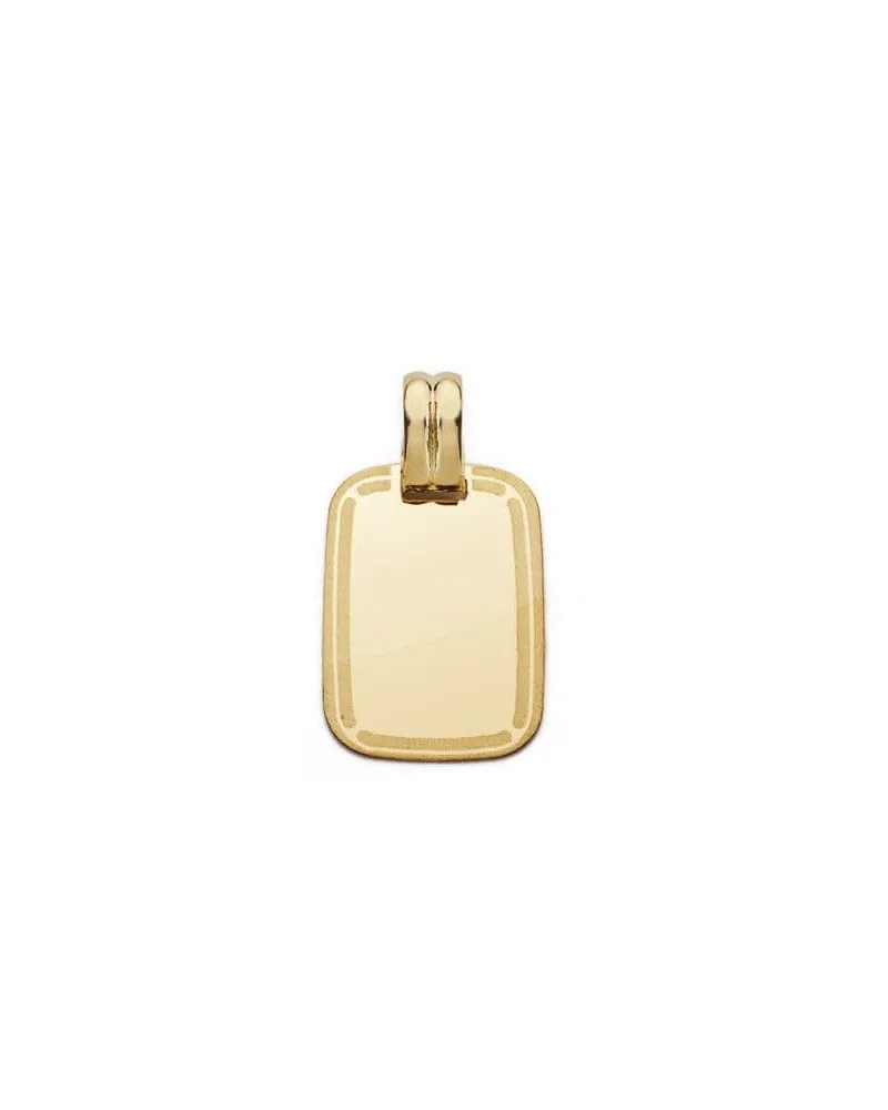 Chapa oro 18k rectangular grabable 20x14 mm