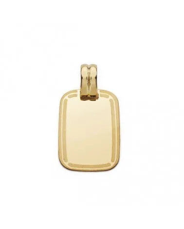 Chapa oro 18k rectangular grabable 20x14 mm