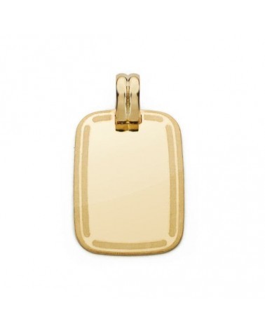 Chapa oro 18k amarillo rectangular grabable 24x17 mm