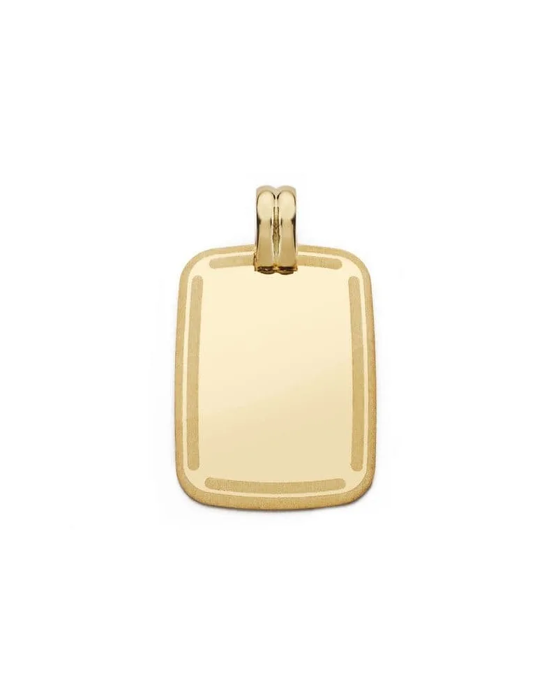 Chapa oro 18k rectangular grabable 28x20 mm