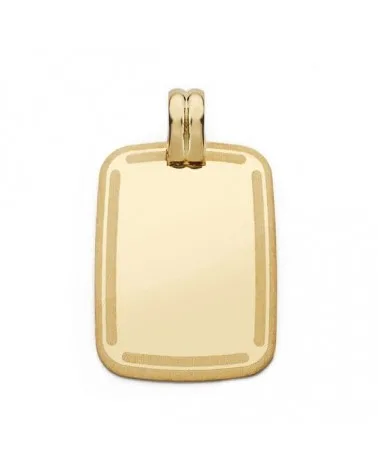 Chapa oro 18k rectangular grabable 28x20 mm
