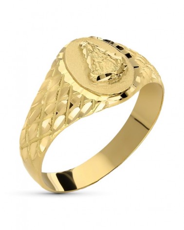 Sello oro 18k Virgen del Rocío peso aproximado 3,5 gramos