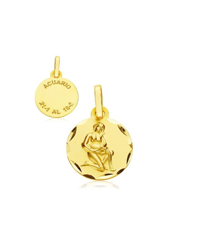 Colgante horóscopo oro 18k Acuario 13mm