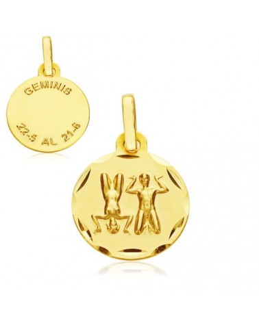 Colgante horóscopo Géminis oro 18k 13mm