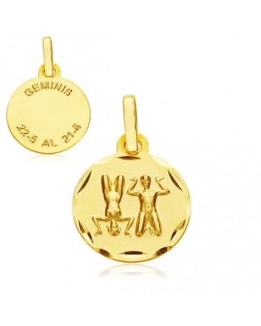 Colgante horóscopo Géminis oro 18k 13mm