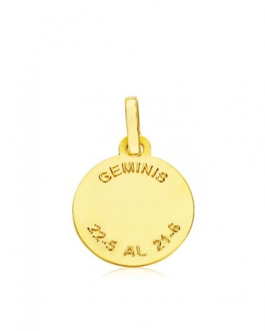 Colgante horóscopo Géminis oro 18k 13mm
