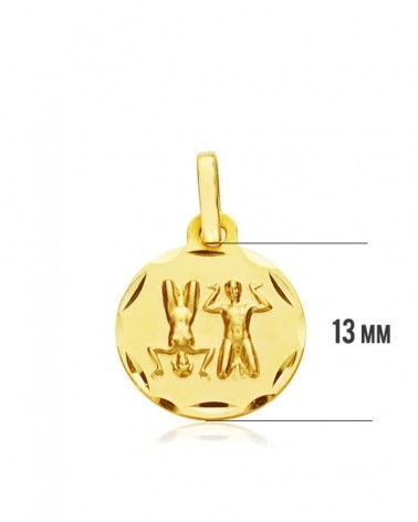 Colgante horóscopo Géminis oro 18k 13mm