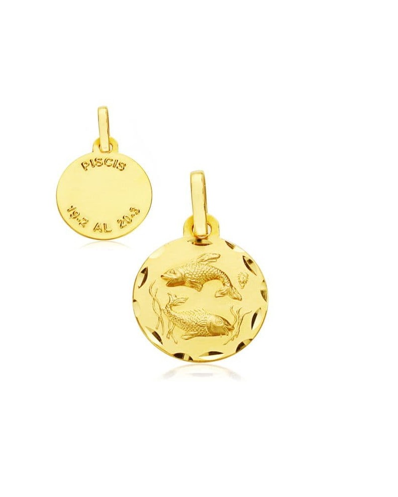 Colgante horóscopo Piscis oro 18k amarillo 13mm