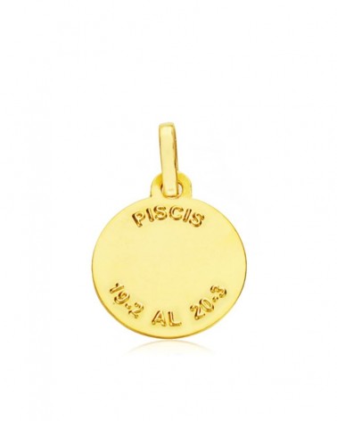 Colgante horóscopo Piscis oro 18k amarillo 13mm
