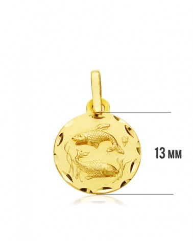 Colgante horóscopo Piscis oro 18k amarillo 13mm