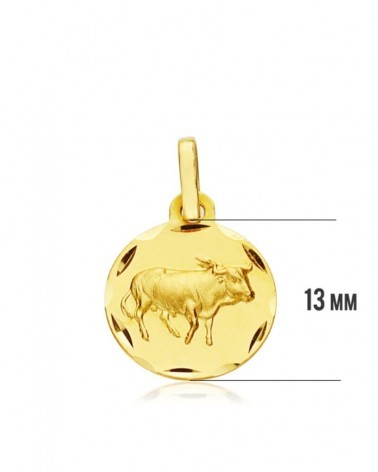 Colgante horóscopo Tauro oro 18k amarillo 13mm