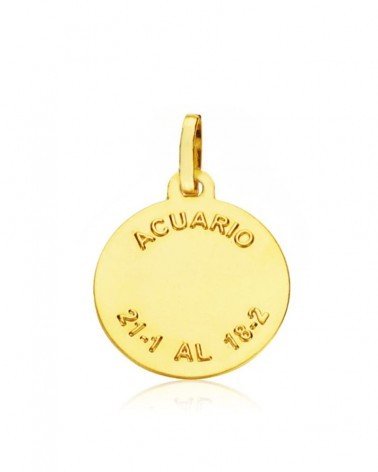 Colgante horóscopo Acuario oro 18k amarillo 16mm