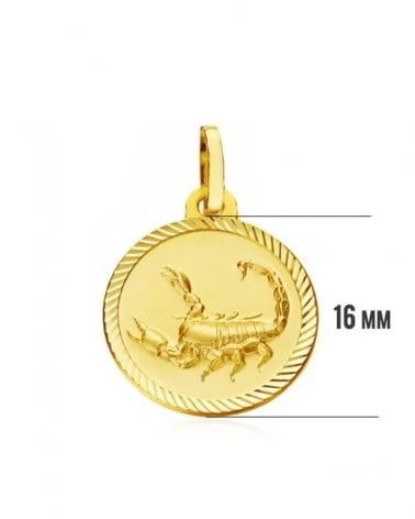 Colgante oro 18k horóscopo Escorpio 16mm