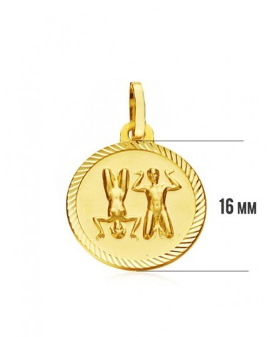 Colgante horóscopo Géminis oro 18k amarillo 16 mm