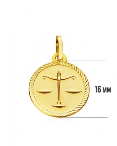 Colgante oro 18k horóscopo Libra 16mm